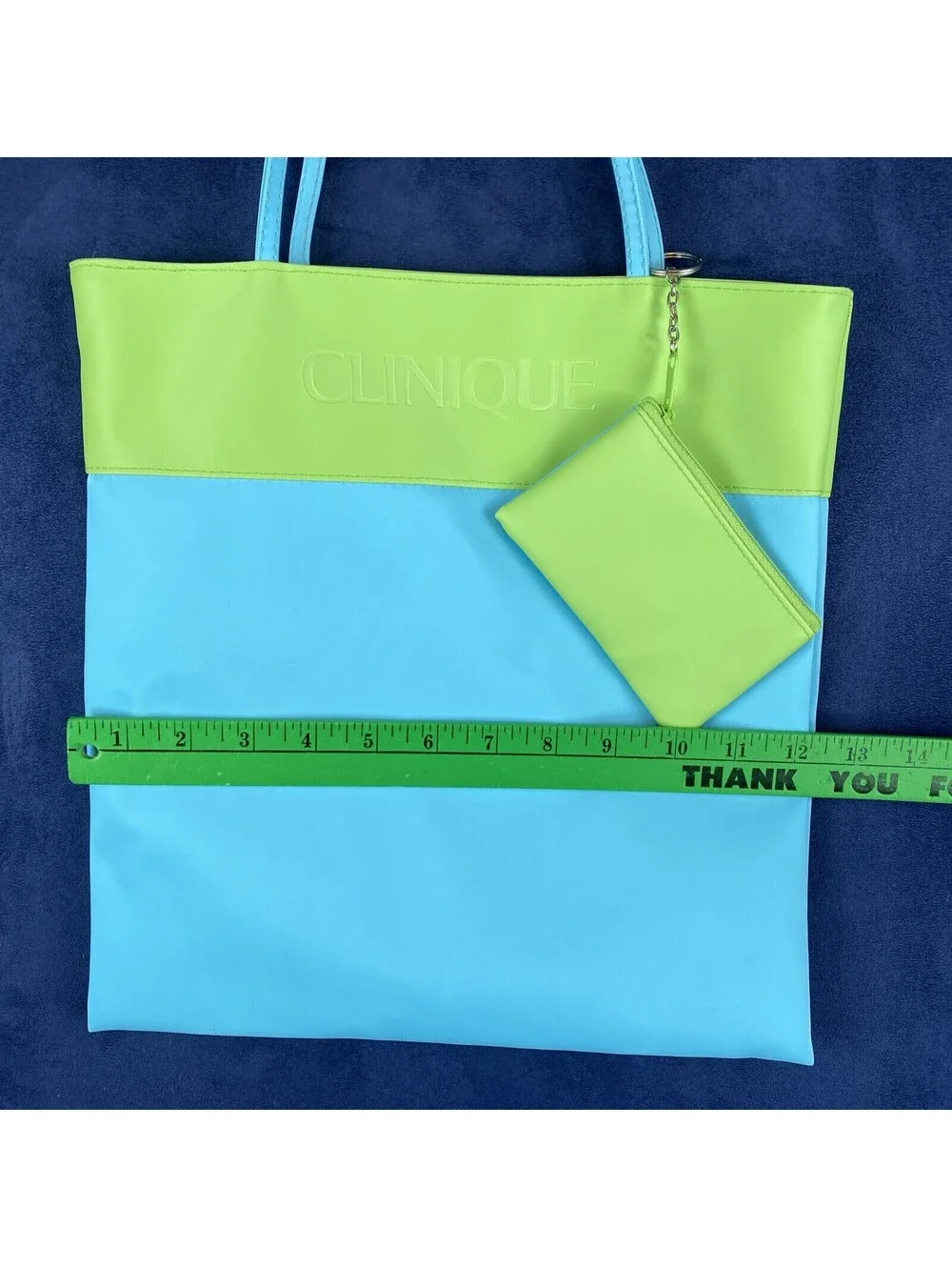 Clinique Travel Cosmetic Bag Blue/Green Color Block